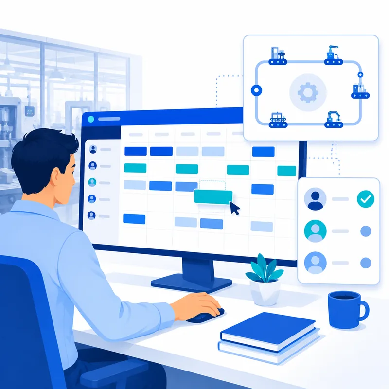 Shift planner building a weekly production schedule with drag-and-drop shift planning software